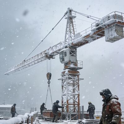 선회 0-0.64rmin 및 인양 80 40mmin을 특징으로 하는 맞춤형 타워 크레인, 중량물 작업용으로 설계